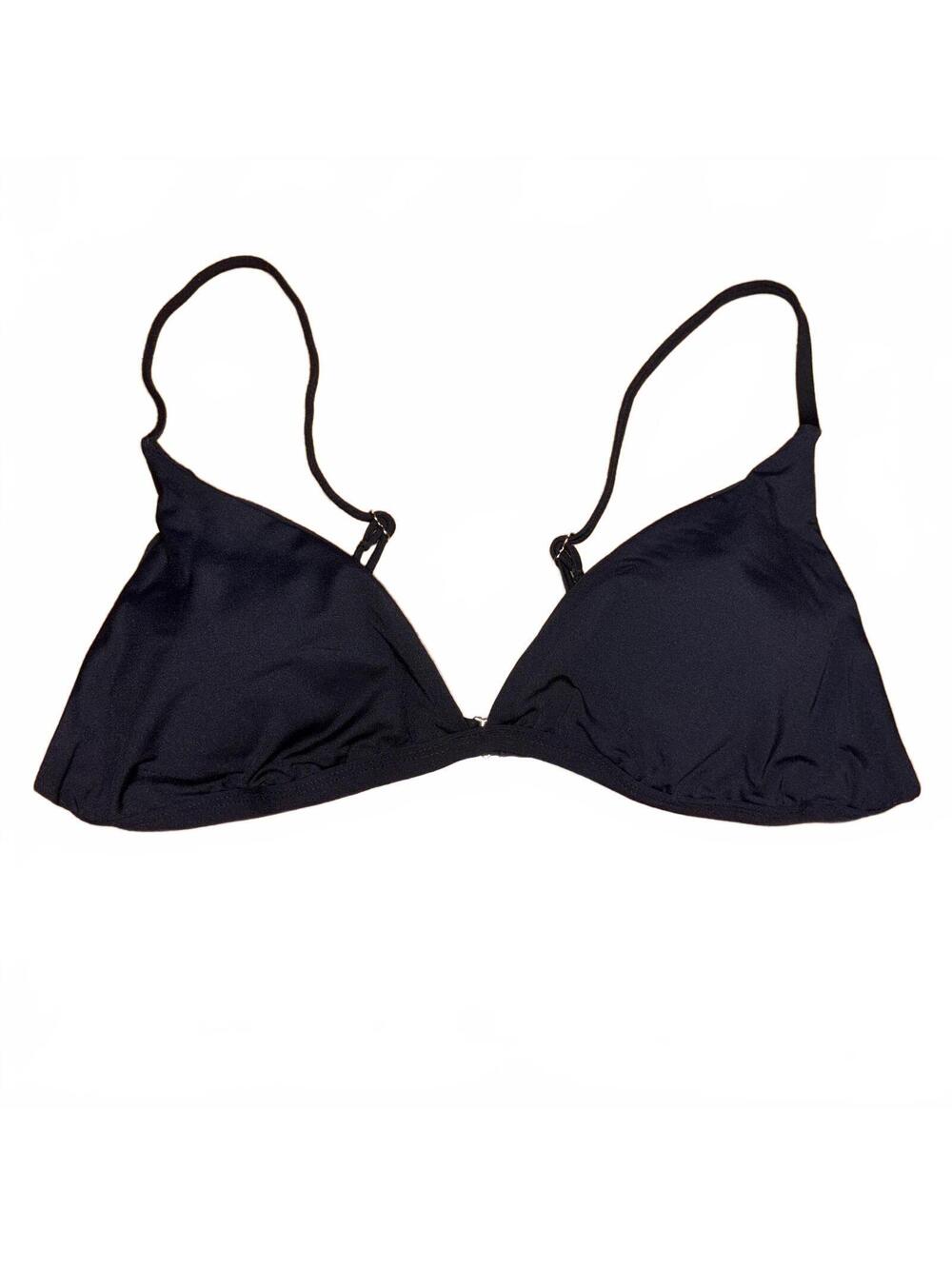 Aqua Eve Black Triangle Bikini Top Women's Size Large NWT Swim Summer Vacation